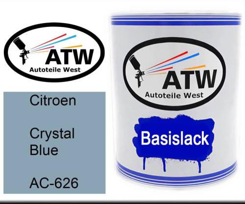 Citroen, Crystal Blue, AC-626: 1L Lackdose, von ATW Autoteile West.